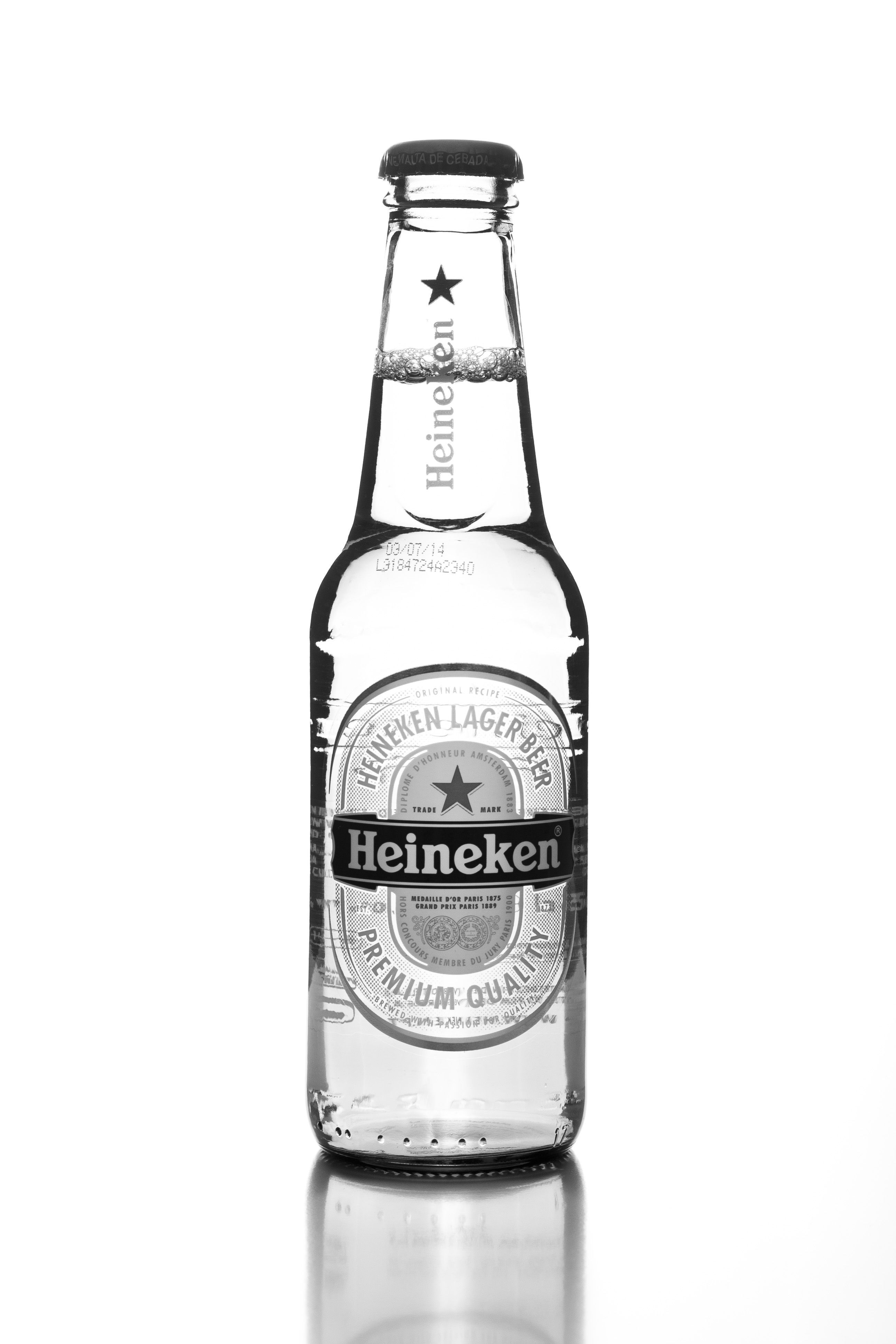 Think in Black and White blackandwhite beer bottle hein...