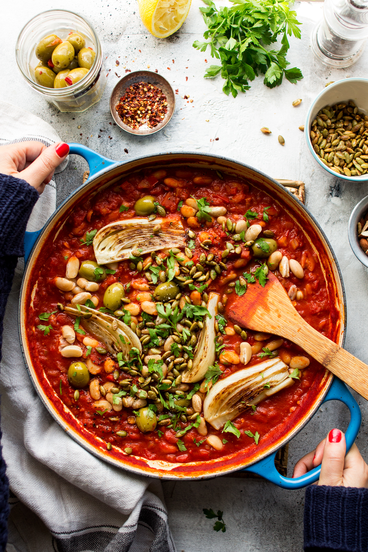 Vegan bean stew with fennel Lazy Cat Kitchen