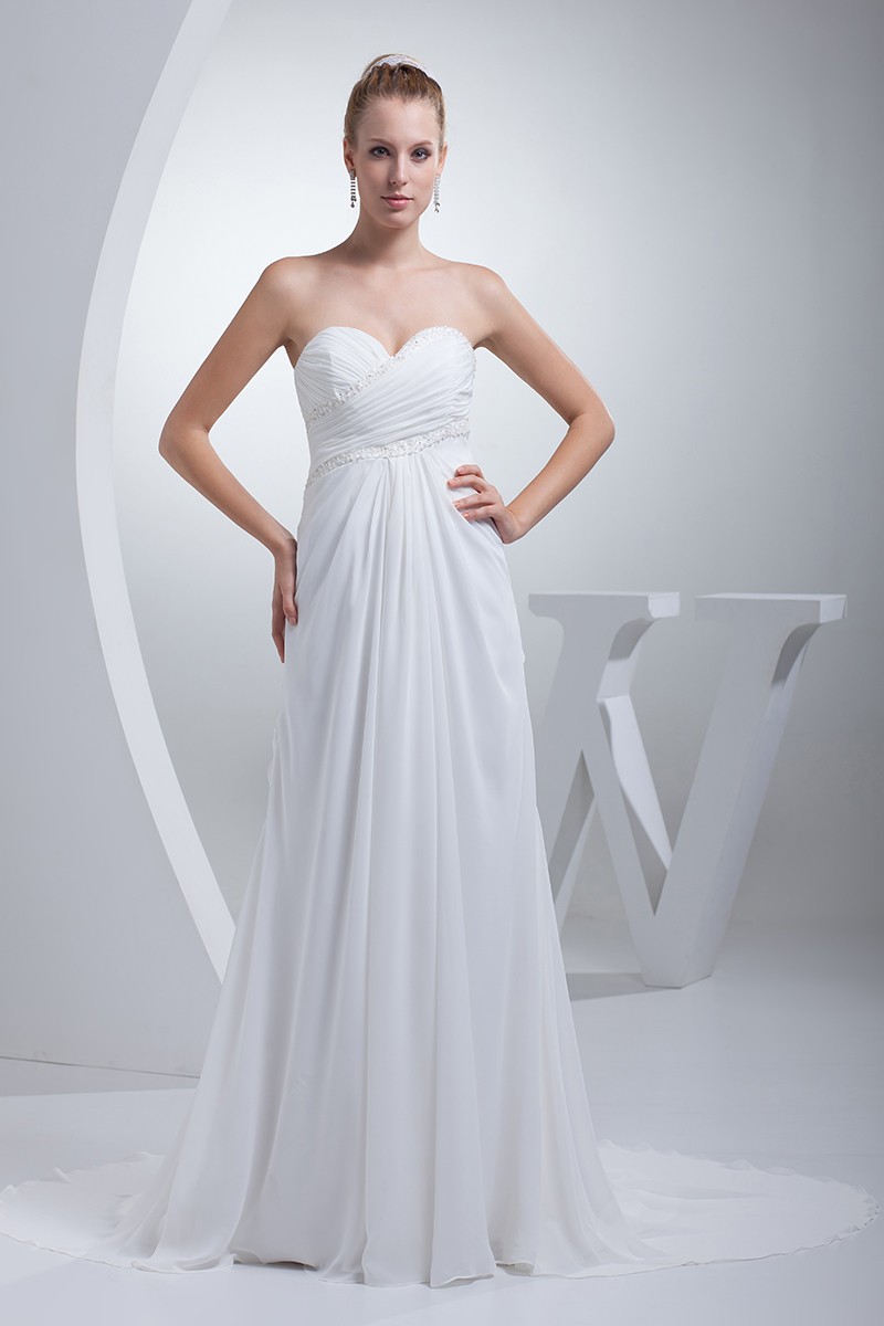 Elegant Sweetheart Chiffon Long Beach Wedding Dress OP4436 164.3