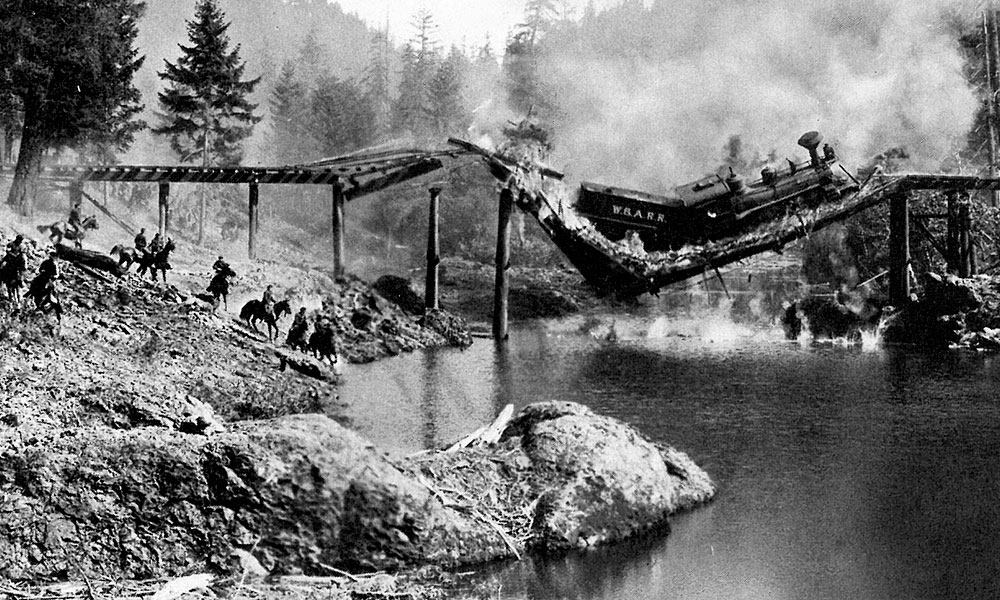 Watch the Most Expensive Scene in Silent Film History The Train Wreck