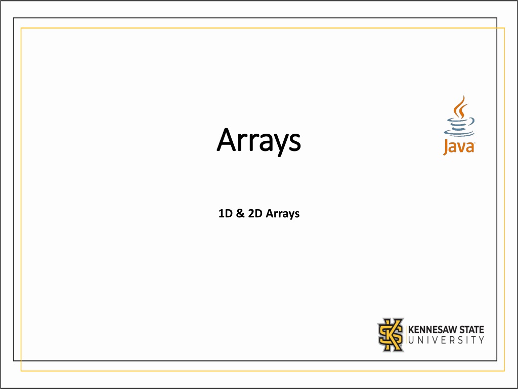 PPT Working with 2D Arrays in Java Creating and Manipulating Arrays