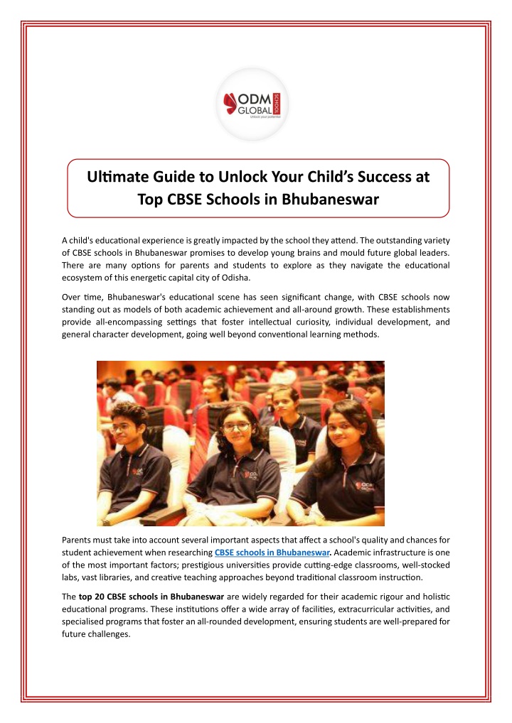 PPT Ultimate Guide to Unlock Your Child’s Success at Top CBSE Schools
