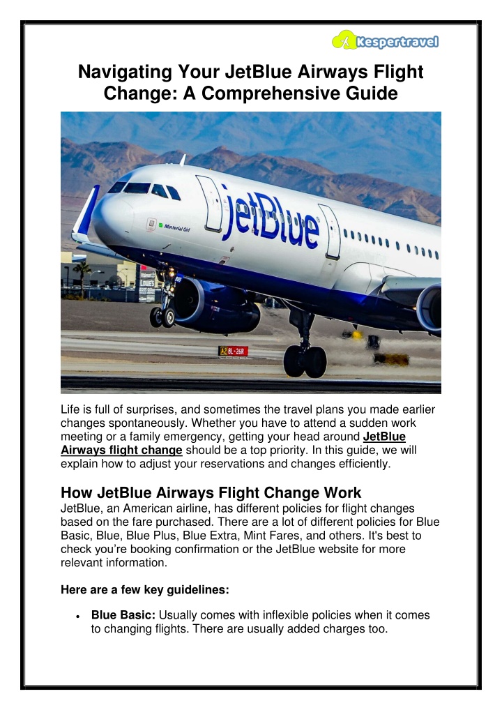 PPT Navigating Your JetBlue Airways Flight Change A Comprehensive(03)