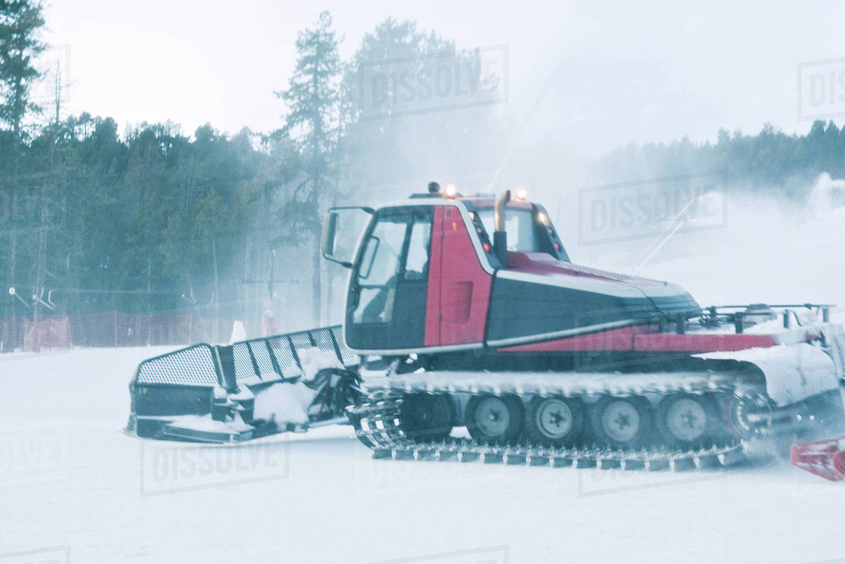 Snow plough on snow - Stock Photo - Dissolve