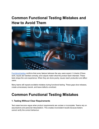 PPT - Common Functional Testing Mistakes and How to Avoid Them
