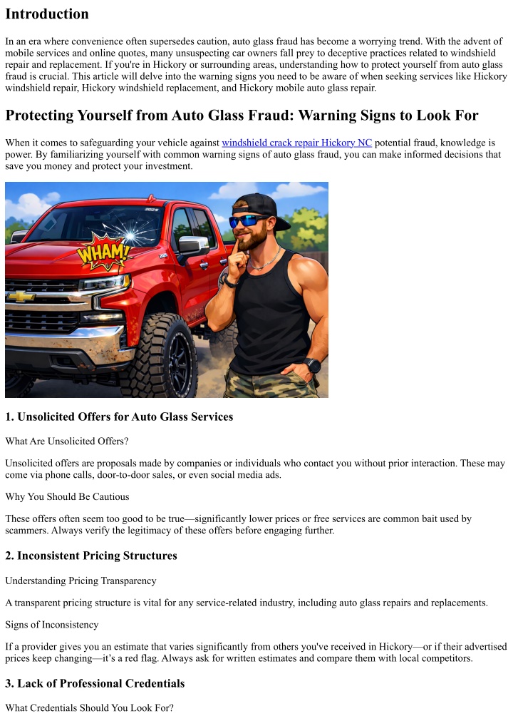 PPT Protecting Yourself from Auto Glass Fraud Warning Signs to Look