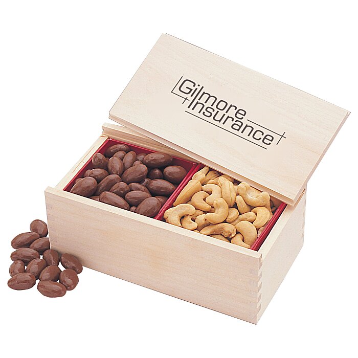 Wooden Box with Almonds & Cashews 1513AC