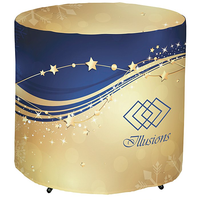 Serged Fitted Round Table Cover 29" Full Color 111574