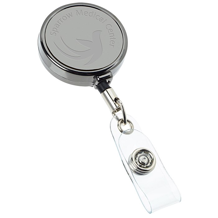 Metal Retractable Badge Holder Slip Clip Round
