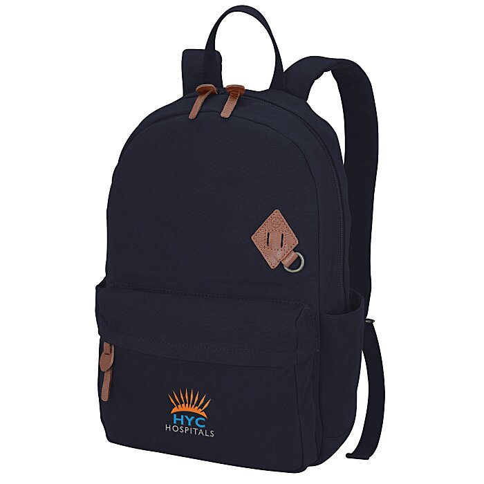 Alternative Basic Cotton Laptop Backpack Embroidered