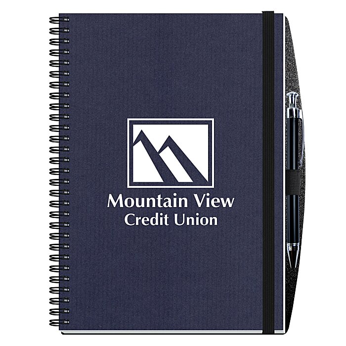 Corded Paperboard Journal with Pen 10" x 7" 50 sheet