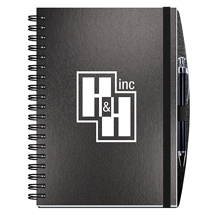 Elite Metallic Paperboard Journal with Pen 10" x 7"100