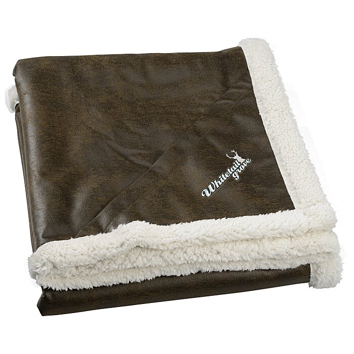 Sherpa Lined Rustic Ranch Throw Blanket 132661