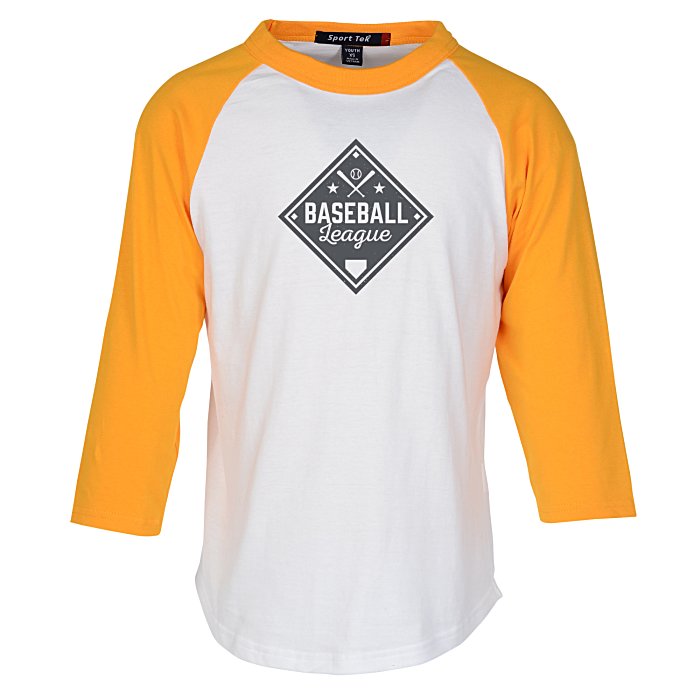 Colorblock 3/4 Sleeve Cotton Baseball TShirt Youth