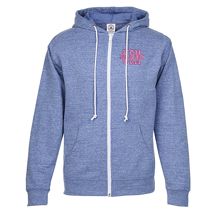 French Terry Snow Heather FullZip Hoodie Embroidered 135304E