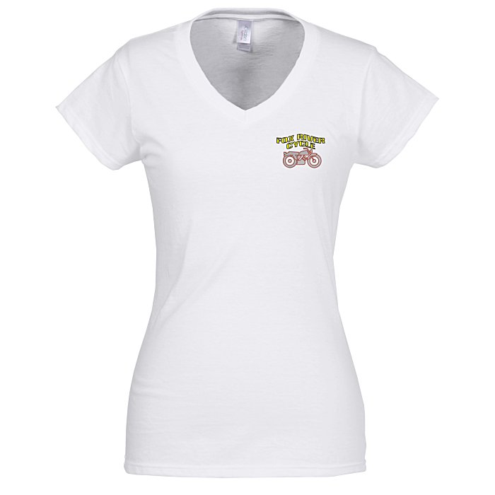 Gildan Softstyle VNeck TShirt Ladies' White