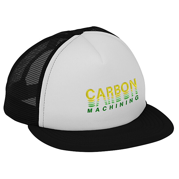 Mega Cap Flat Bill Foam Trucker Cap 138626