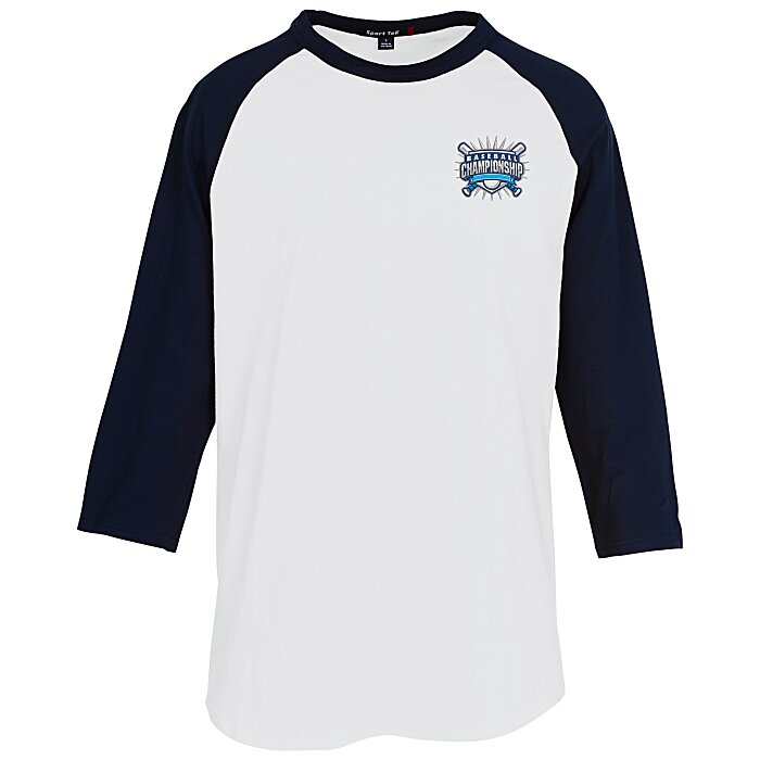 Colorblock 3/4 Sleeve Cotton Baseball TShirt