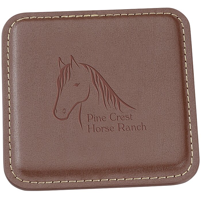 Vintage Square Bonded Leather Coaster 146823