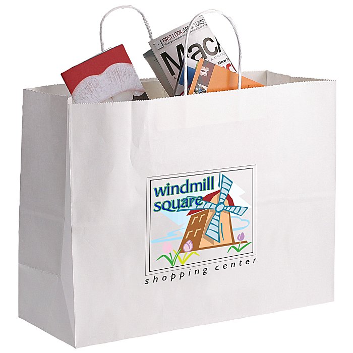 Matte Shopping Bag 12" x 16" White Full Color 1659