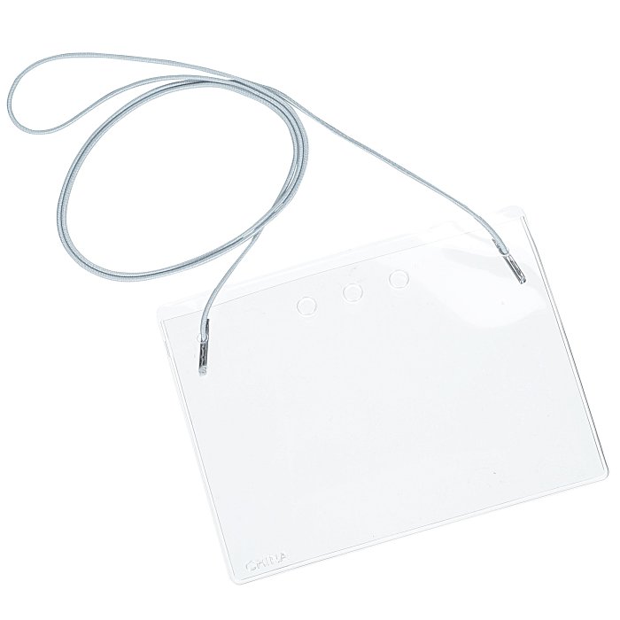Clear Vinyl Badge Holder with Elastic Neck Cord 24 hr