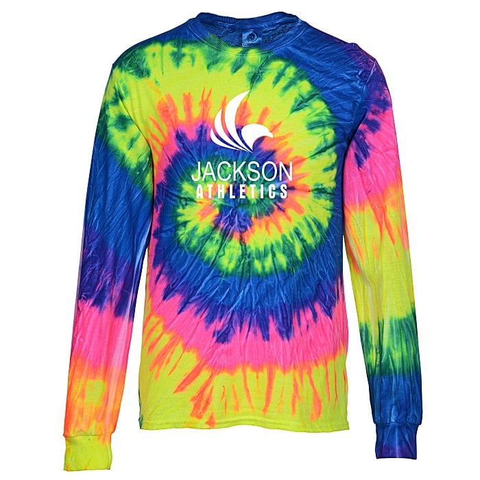 TieDye Long Sleeve TShirt TwoTone Spiral Screen
