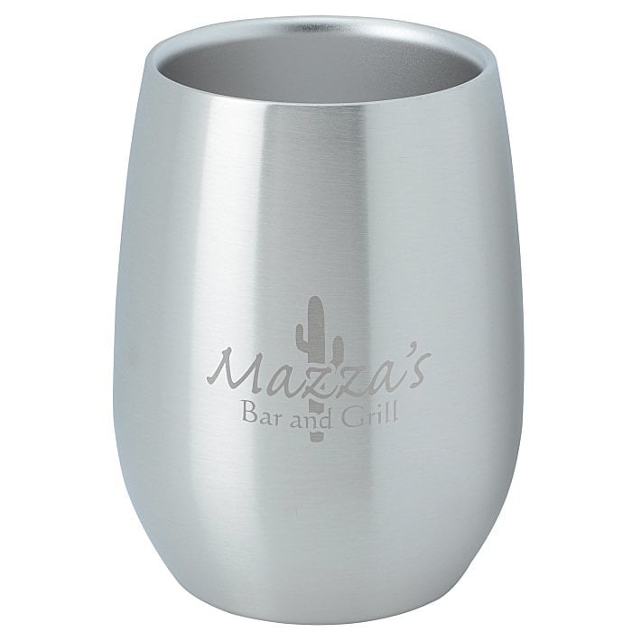Stainless Steel Stemless Wine Glass 9 oz. Laser
