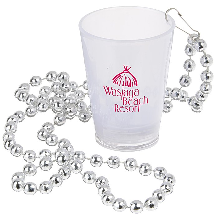 Lightup Shot Glass on Beaded Necklace 2 oz. Multi