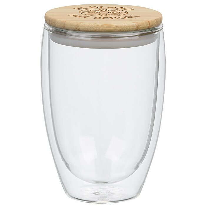 Easton Glass Cup with Bamboo Lid 12 oz. 162265