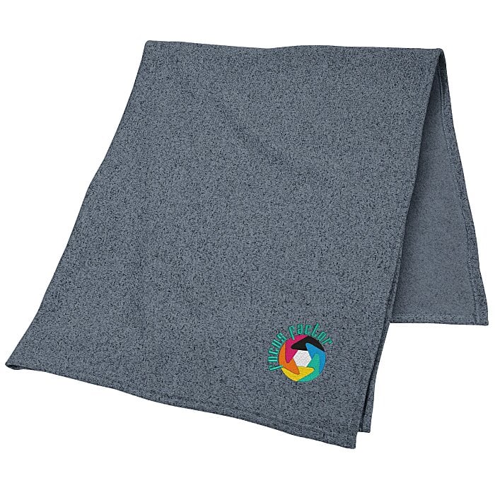 Heathered Fleece Blanket Embroidered 149073E