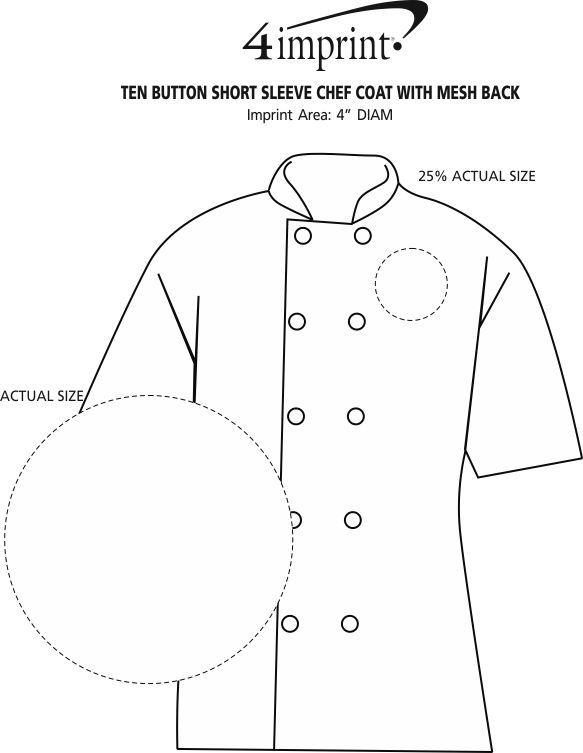 Ten Button Chef Coat with Mesh Back 121997