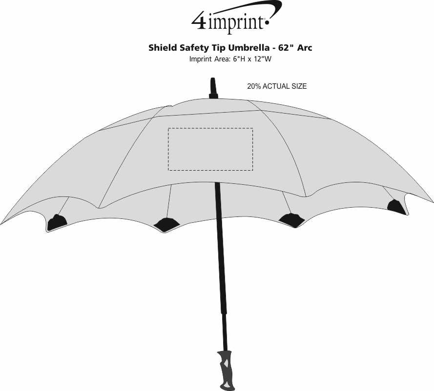 Shield Safety Tip Umbrella 62" Arc 141391