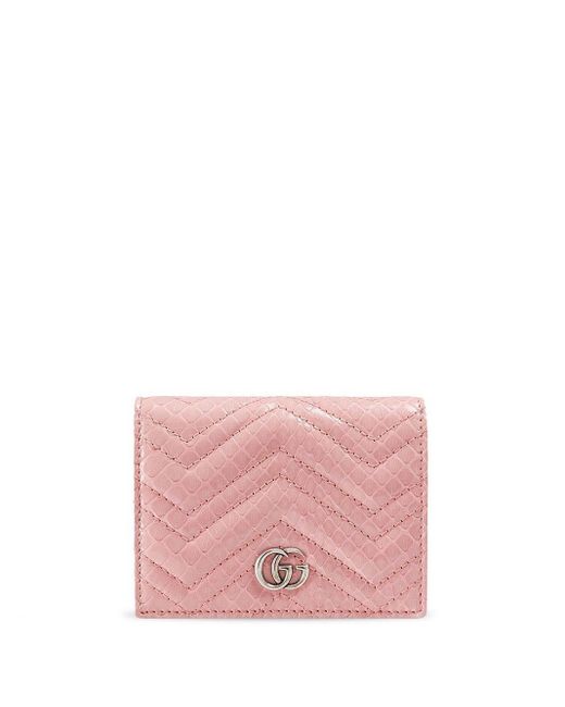 Gucci GG Marmont Card Case Wallet in Pink Lyst