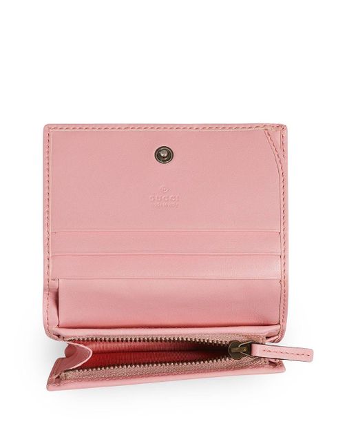 Gucci GG Marmont Card Case Wallet in Pink Lyst