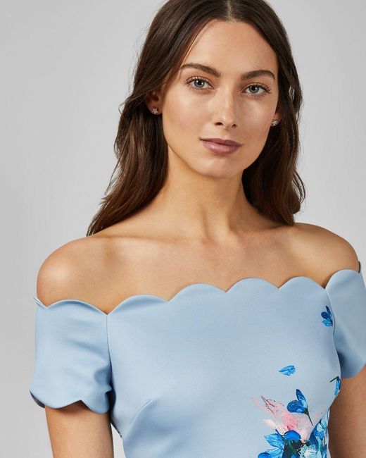 Ted Baker Raspberry Ripple Bardot Floral Offtheshoulder Shortsleeve