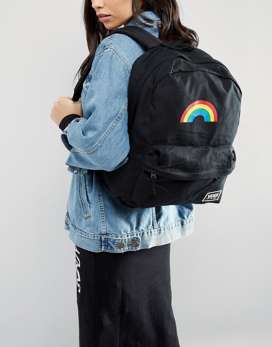 Vans Cotton Rainbow Backpack In Black Lyst