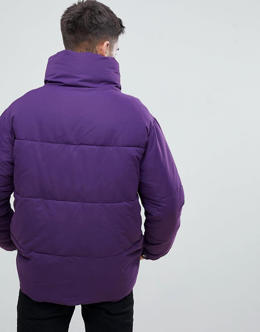 Pull&Bear Denim Puffer Jacket In Purple for Men Lyst