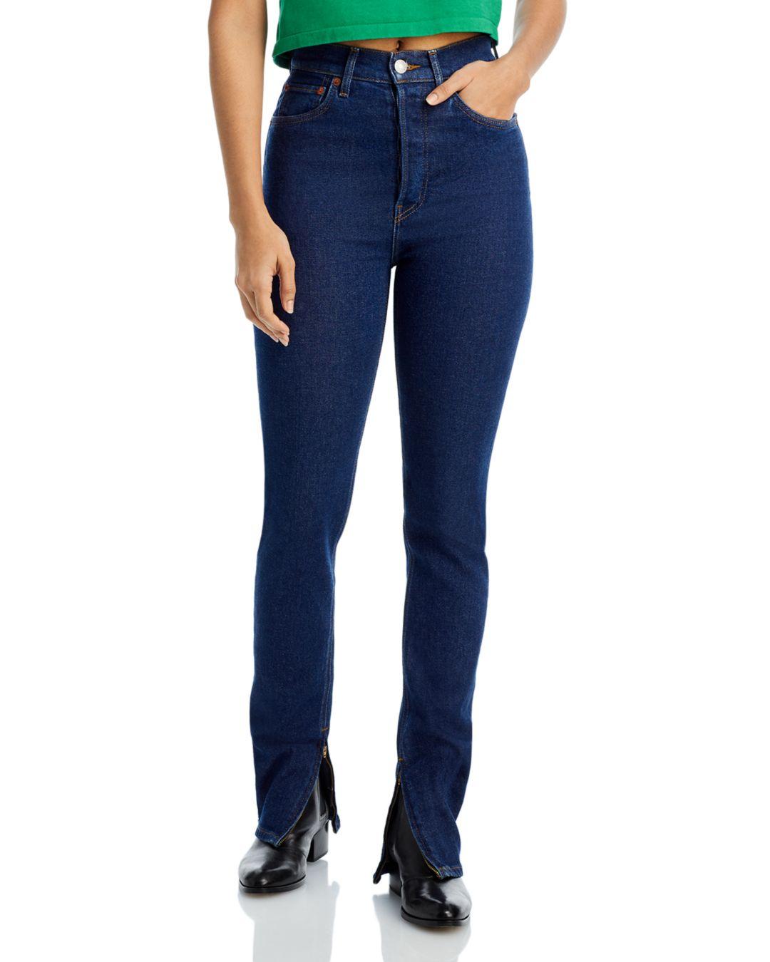 RE/DONE Super High Rise Slim Drainpipe Jeans In Rigid Like in Blue Lyst