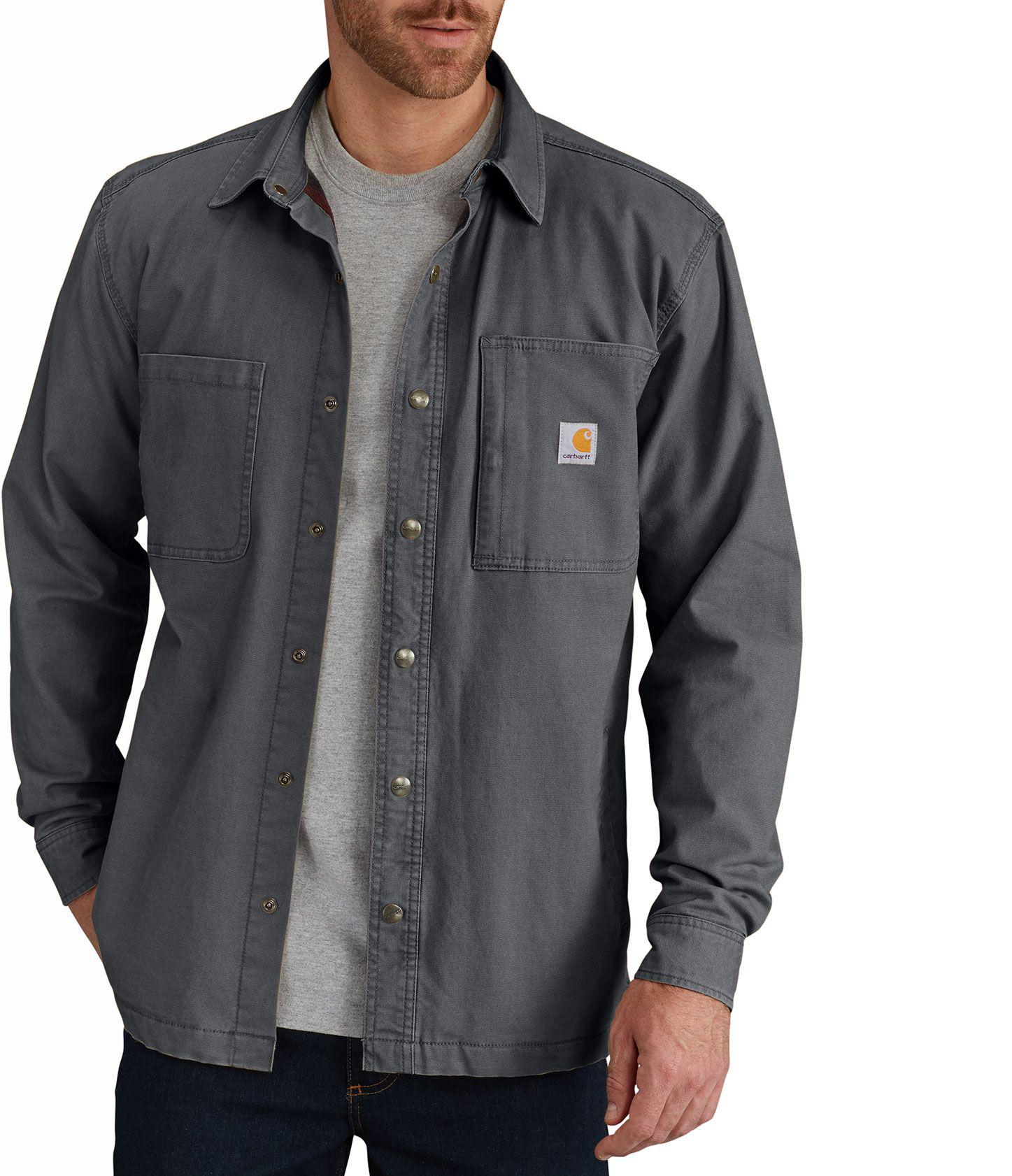 Carhartt Rugged Flex Rigby Fleecelined Shirt Jacket in Gray for Men Lyst