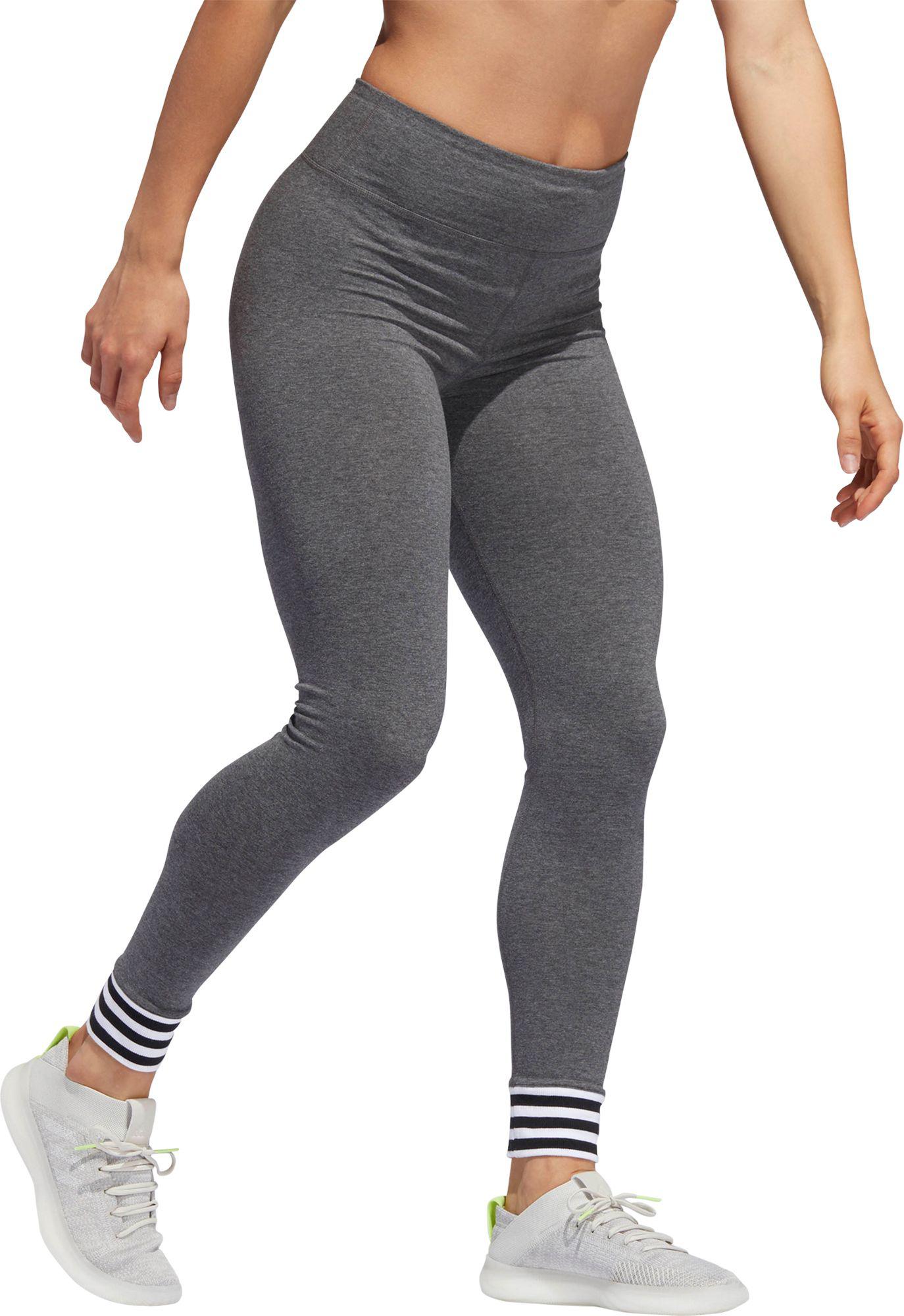 adidas Cotton Changeover High Rise 7/8 Tights in Gray Lyst
