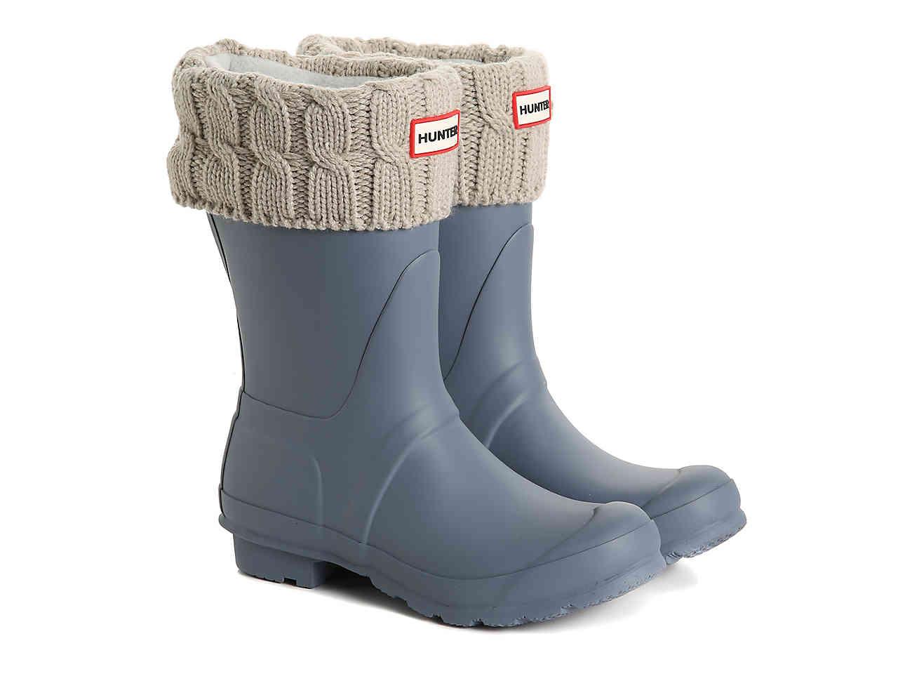 HUNTER Synthetic Original Short Cable Knit Boot Socks in Grey (Gray) Lyst