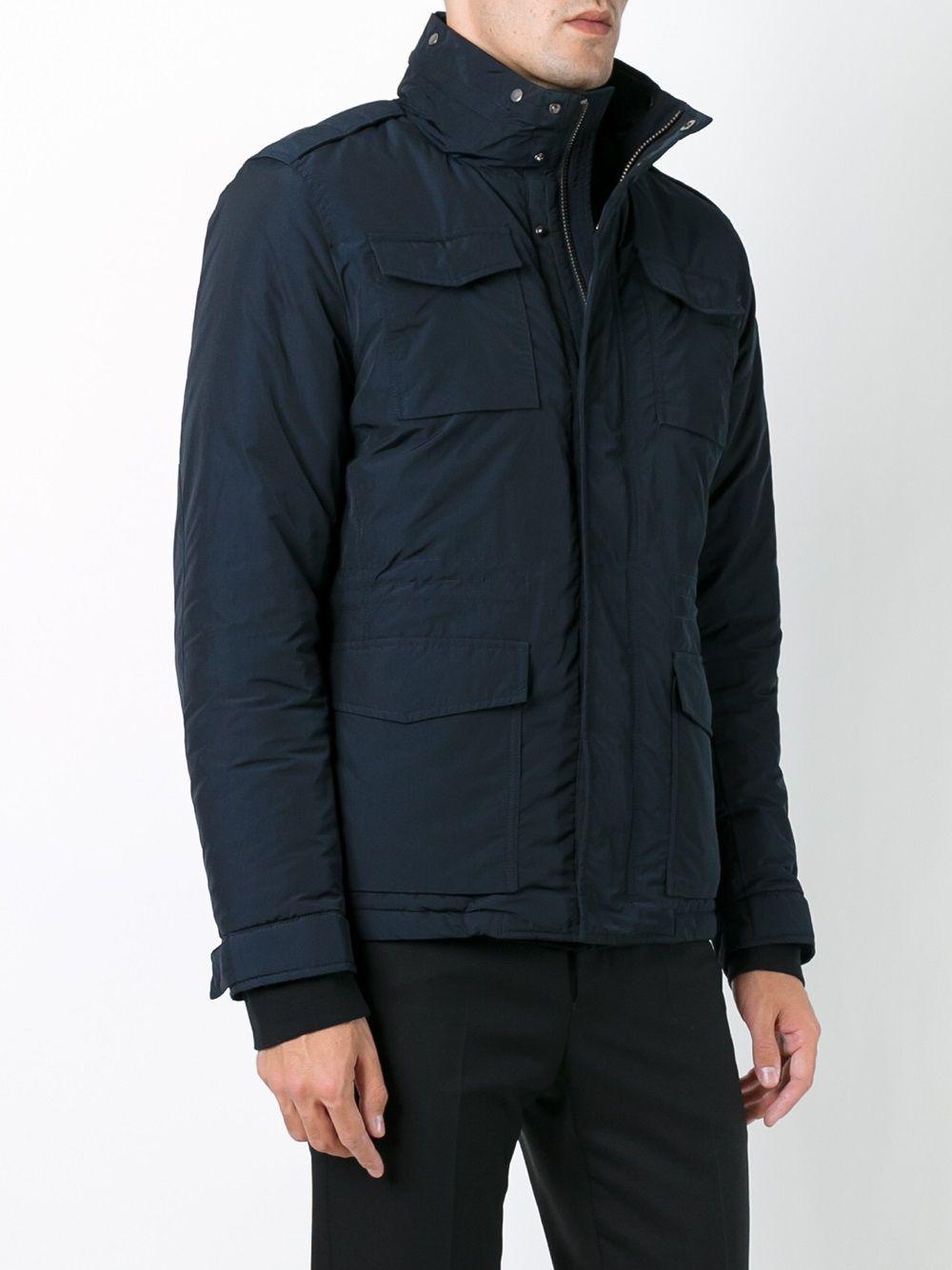 Woolrich Padded Field Jacket in Blue for Men Lyst