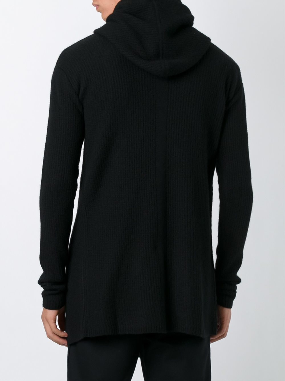Lyst Rick Owens Hooded Cardigan in Black for Men