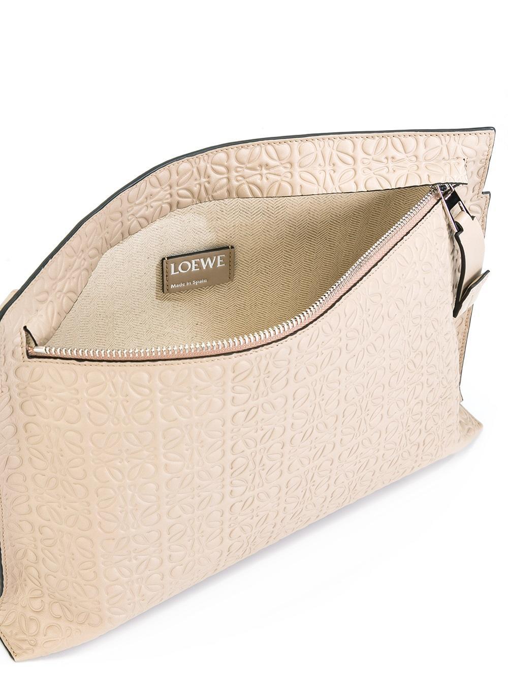 Loewe Zip Up Clutch Bag in Gray Lyst