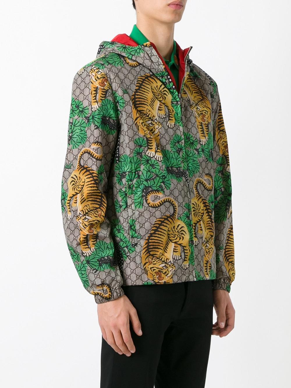 Gucci Synthetic Bengal Tiger Print Jacket in Forest (Green) for Men Lyst