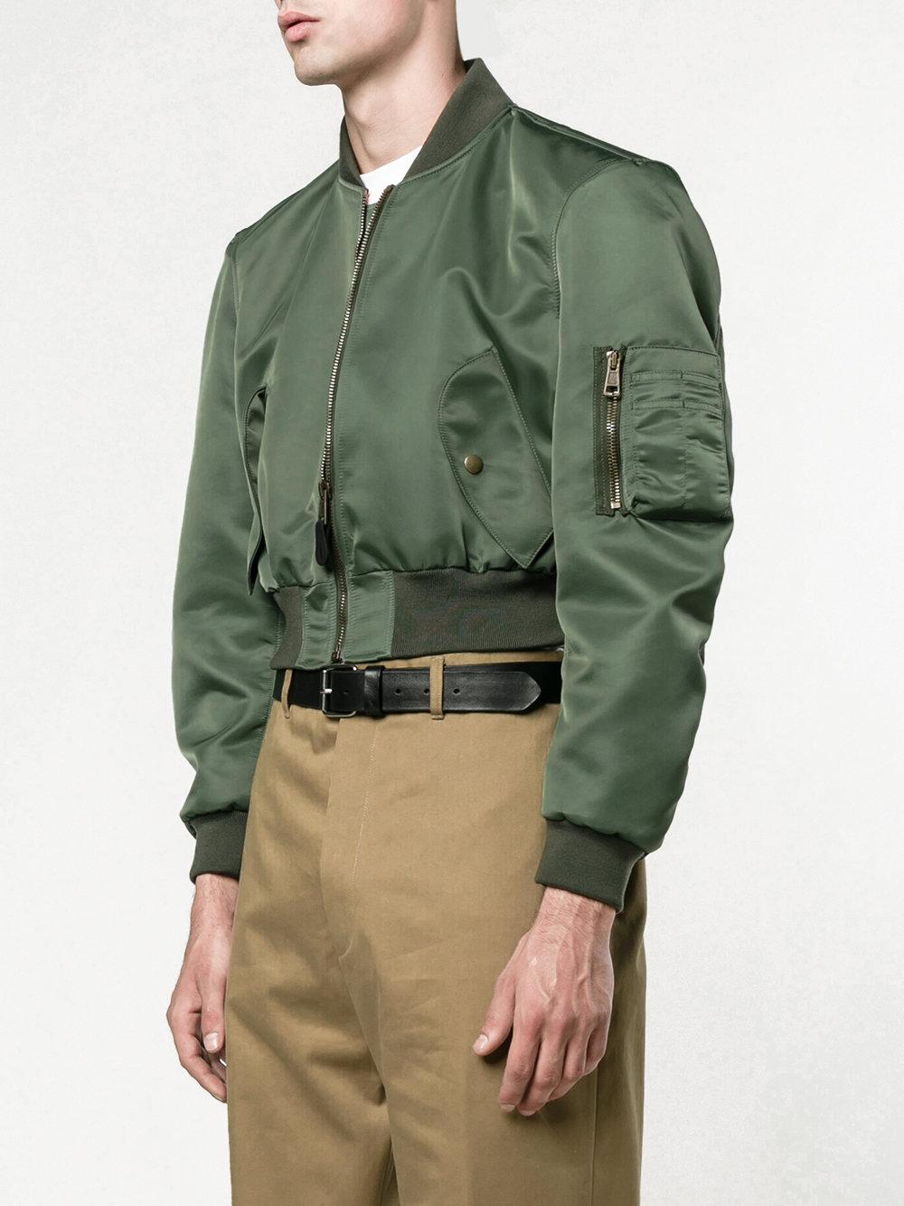 Balenciaga Synthetic Cropped Bomber Jacket Men Nylon/cupro M in