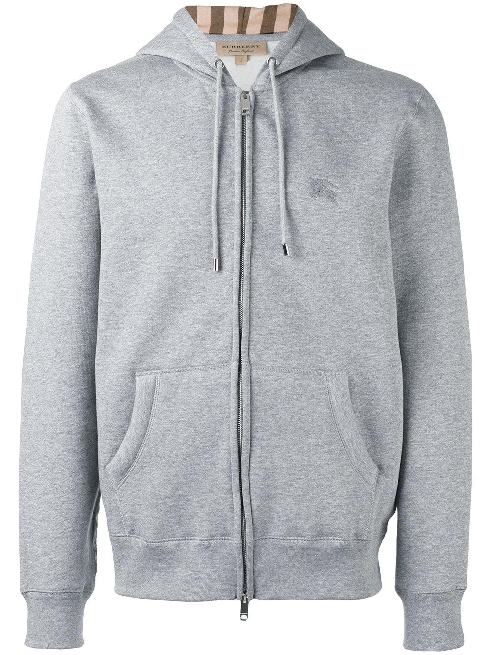 Burberry Zipup Hoodie Men Cotton/polyester L in Grey (Gray