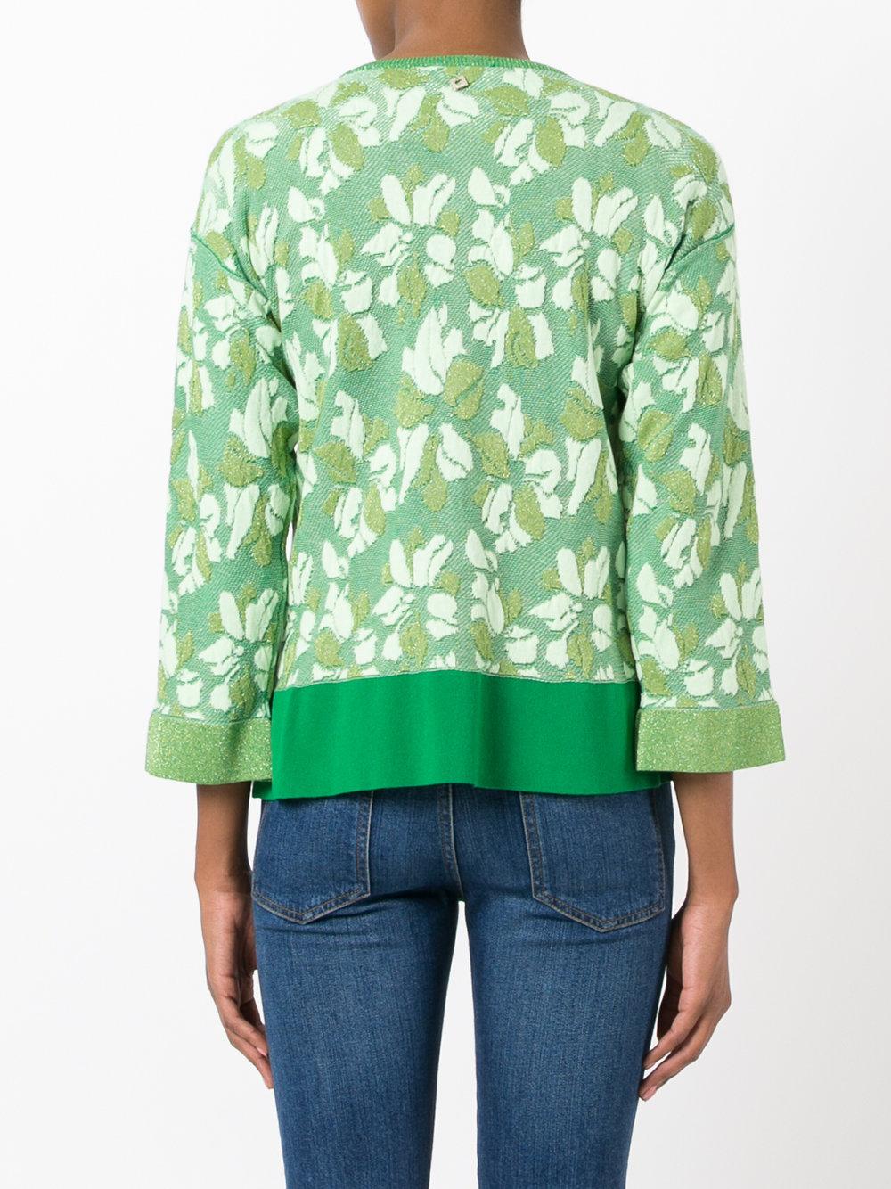 Lyst Twin set Floral Pattern Fitted Jacket in Green