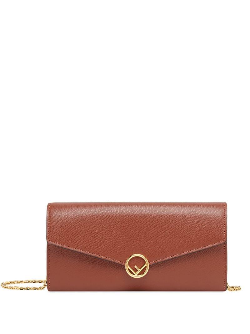 Fendi F Is Continental Wallet In Chain in Red Lyst