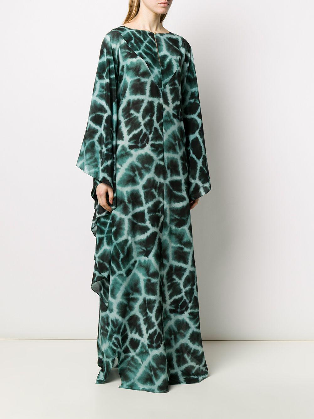 Roberto Cavalli Silk Giraffe Print Long Dress in Green Lyst